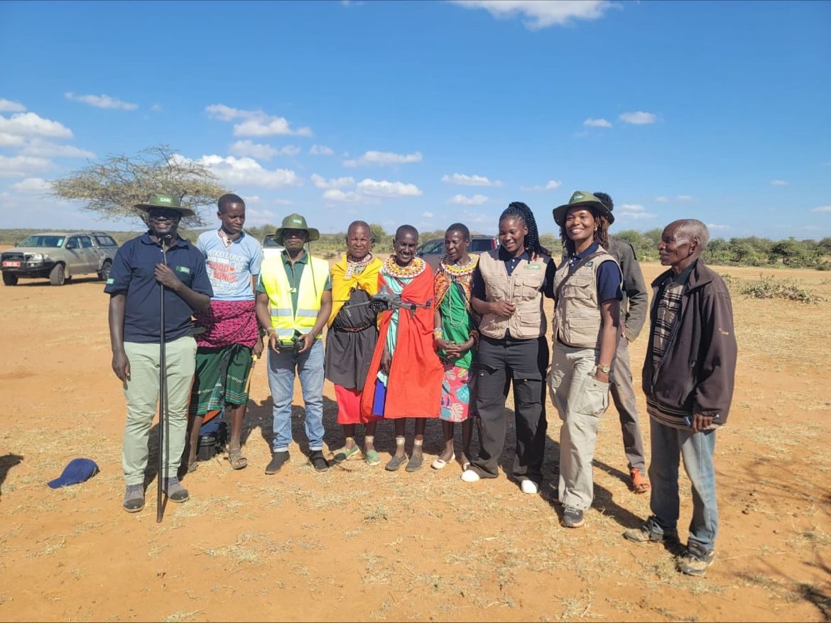 Field team with community members in Laikipia